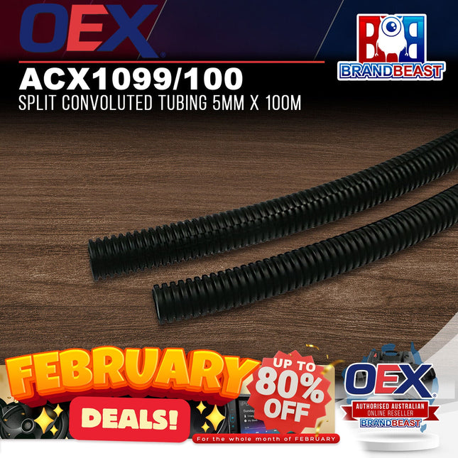 OEX ACX1099/100 Split Convoluted Tubing 5mm x 100m