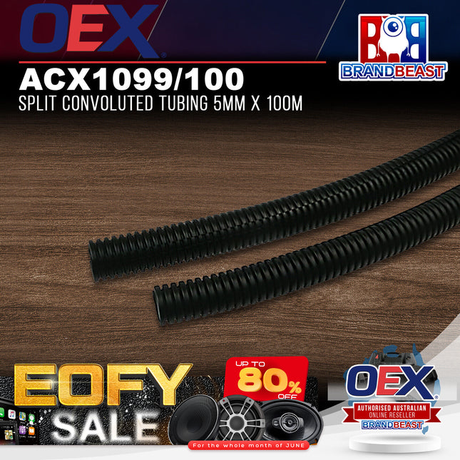 OEX ACX1099/100 Split Convoluted Tubing 5mm x 100m