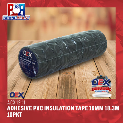 OEX ACX1211 Adhesive PVC Insulation Tape 19mm 18.3M 10Pkt