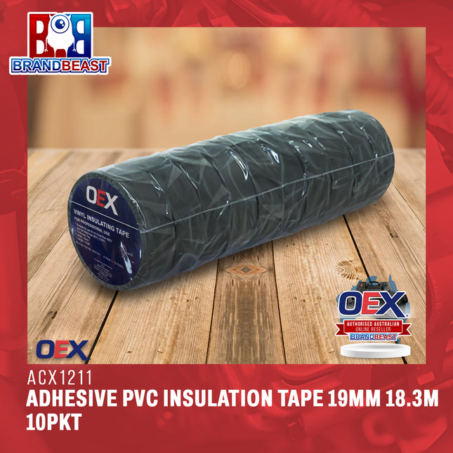 OEX ACX1211 Adhesive PVC Insulation Tape 19mm 18.3M 10Pkt