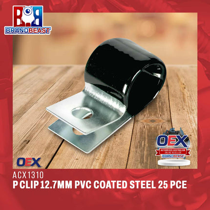 OEX ACX1310 P Clip 12.7mm PVC Coated Steel 25 Pce