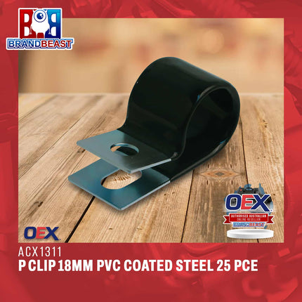 OEX ACX1311 P Clip 18mm PVC Coated Steel 25 Pce