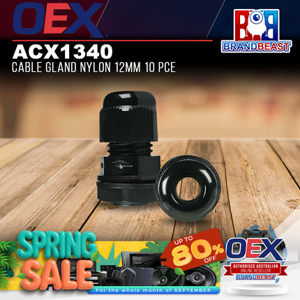 OEX ACX1340 Cable Gland Nylon 12mm 10 Pce