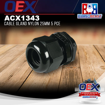 OEX ACX1343 Cable Gland Nylon 25mm 5 Pce