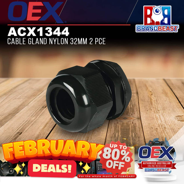 OEX ACX1344 Cable Gland Nylon 32mm 2 Pce