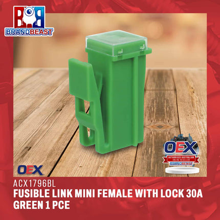 OEX ACX1796BL Fusible Link Mini Female With Lock 30A Green 1 Pce