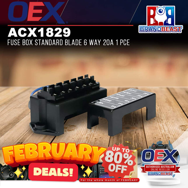 OEX ACX1829 Fuse Box Standard Blade 6 Way 20A 1 Pce