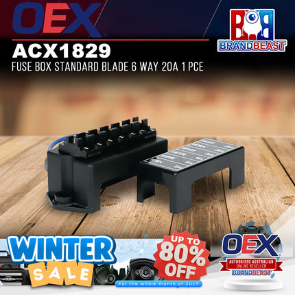 OEX ACX1829 Fuse Box Standard Blade 6 Way 20A 1 Pce