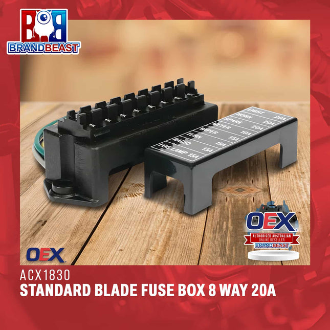 OEX ACX1830 Standard Blade Fuse Box 8 Way 20A