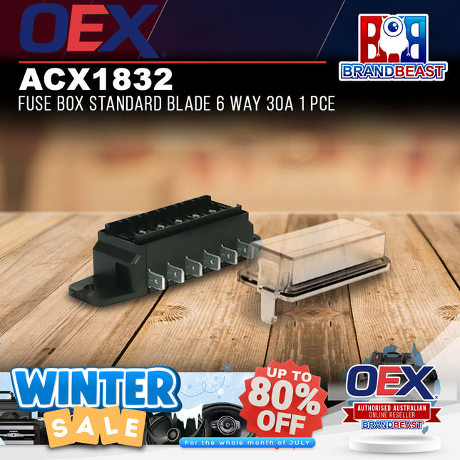 OEX ACX1832 Fuse Box Standard Blade 6 Way 30A 1 Pce