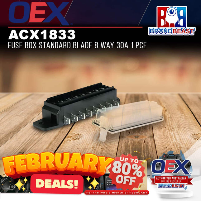 OEX ACX1833 Fuse Box Standard Blade 8 Way 30A 1 Pce