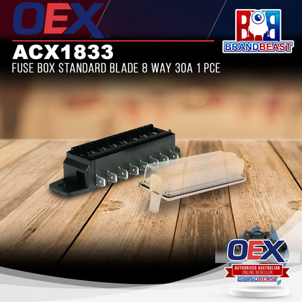 OEX ACX1833 Fuse Box Standard Blade 8 Way 30A 1 Pce