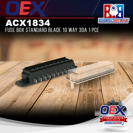 OEX ACX1834 Fuse Box Standard Blade 10 Way 30A 1 Pce