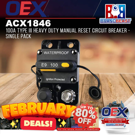 OEX ACX1846 1000A Type III Heavy Duty Manual Reset Circuit Breaker - Single Pack