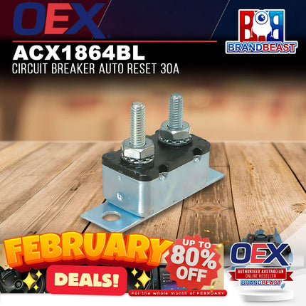 OEX ACX1864BL Circuit Breaker Auto Reset 30A