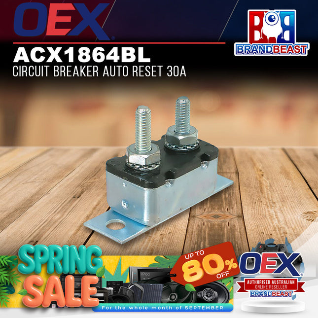 OEX ACX1864BL Circuit Breaker Auto Reset 30A