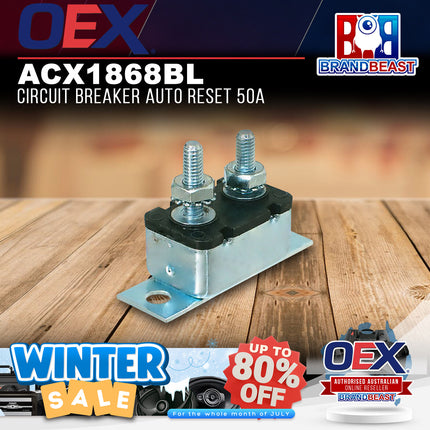OEX ACX1868BL 50A Circuit Breaker Auto Reset