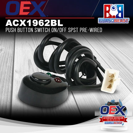 OEX ACX1962BL Push Button Switch On/Off SPST Pre-Wired