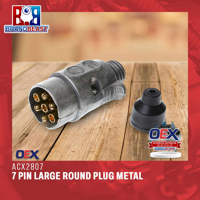 OEX ACX2807 7 Pin Large Round Plug Metal