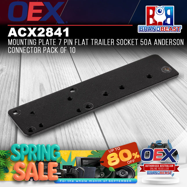 OEX ACX2841 Mounting Plate 7 Pin Flat Trailer Socket 50A Anderson Connector Pack
