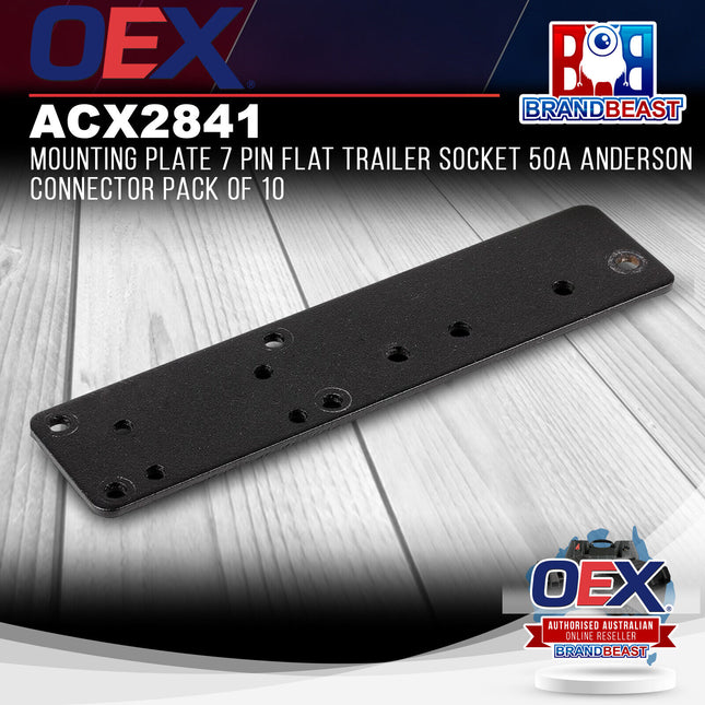 OEX ACX2841 Mounting Plate 7 Pin Flat Trailer Socket 50A Anderson Connector Pack