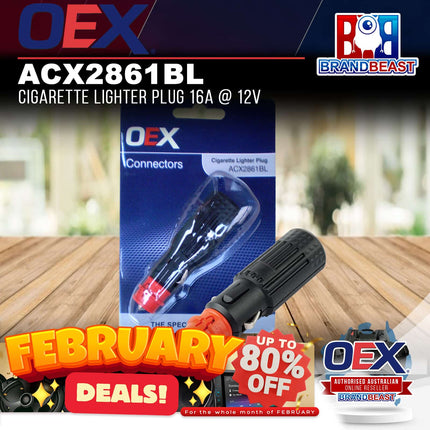 OEX ACX2861BL Cigarette Lighter Plug 16A @ 12V