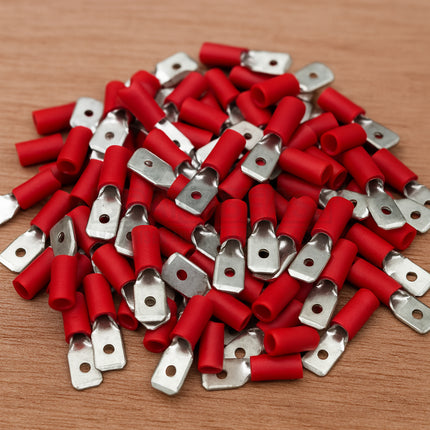 OEX ACX3006 Red Male Blade Crimp Terminals 6.3x0.8mm – Vinyl Insulated, 100pc Pack