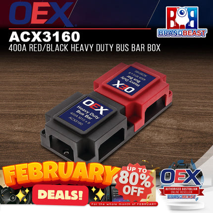 OEX ACX3160 400A Red/Black Heavy Duty Bus Bar Box