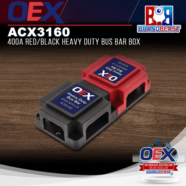 OEX ACX3160 400A Red/Black Heavy Duty Bus Bar Box