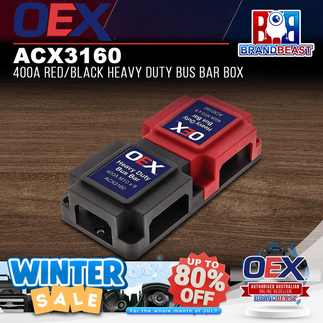 OEX ACX3160 400A Red/Black Heavy Duty Bus Bar Box