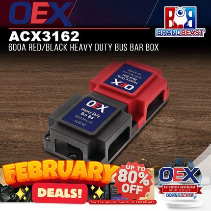 OEX ACX3162 600A Red/Black Heavy Duty Bus Bar Box