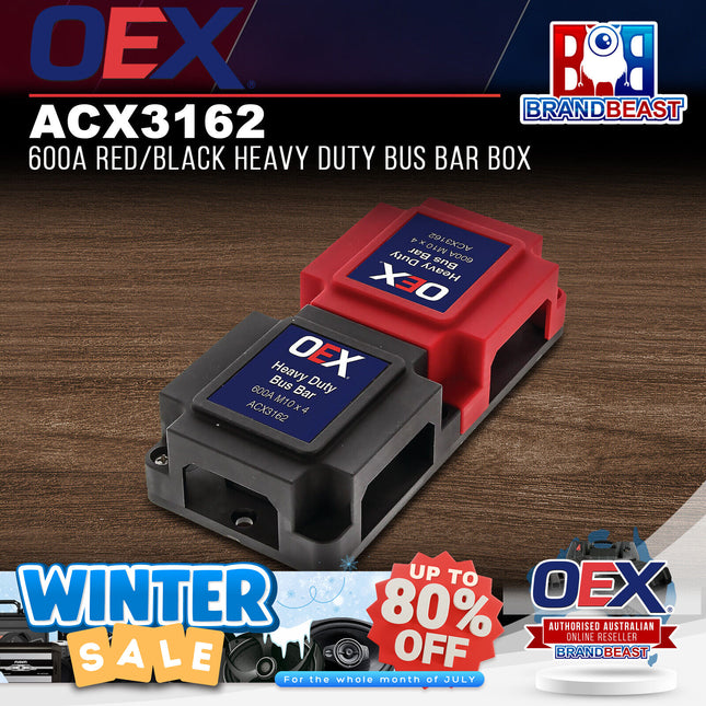OEX ACX3162 600A Red/Black Heavy Duty Bus Bar Box
