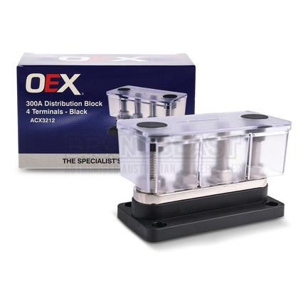 OEX ACX3212 300A Distribution Block 4 Terminals Black