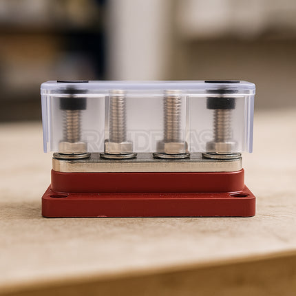 OEX ACX3213 300A Distribution Block 4 Terminals Red
