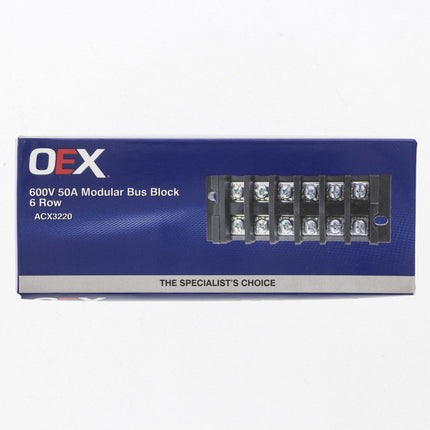 OEX ACX3220 600V 50A Modular Bus Block 6 Row