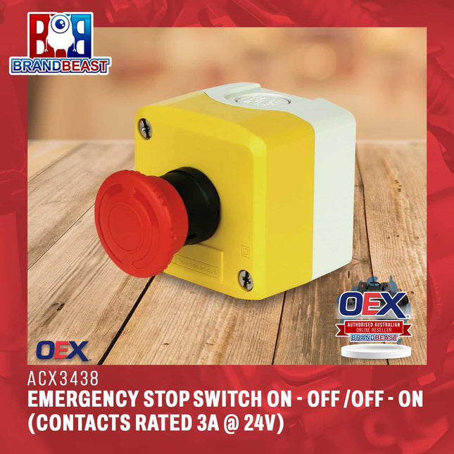 OEX ACX3438 Emergency Stop Switch On - Off /Off - On (Contacts Rated 3A @ 24V)