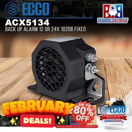 Ecco ACX5134 Back Up Alarm 12 or 24V 102Db Fixed