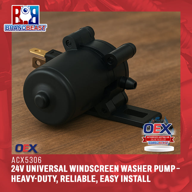OEX ACX5306 24V Universal Windscreen Washer Pump – Heavy-Duty, Reliable, Easy Install