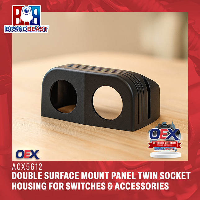 OEX ACX5612 Double Surface Mount Panel Twin Socket Housing for Switches & Accessories