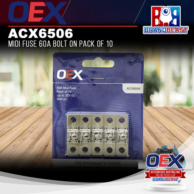 OEX ACX6506 Midi Fuse 60A Bolt On - Pack of 10