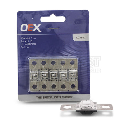 OEX ACX6507 Midi Fuse 70A Bolt On - Pack of 10