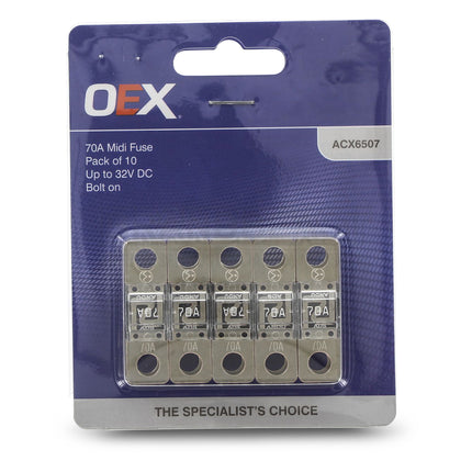 OEX ACX6507 Midi Fuse 70A Bolt On - Pack of 10