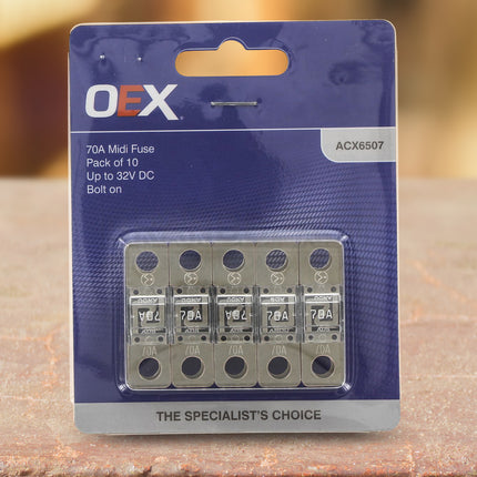 OEX ACX6507 Midi Fuse 70A Bolt On - Pack of 10