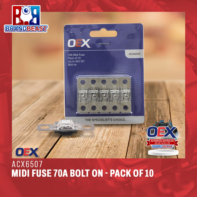 OEX ACX6507 Midi Fuse 70A Bolt On - Pack of 10