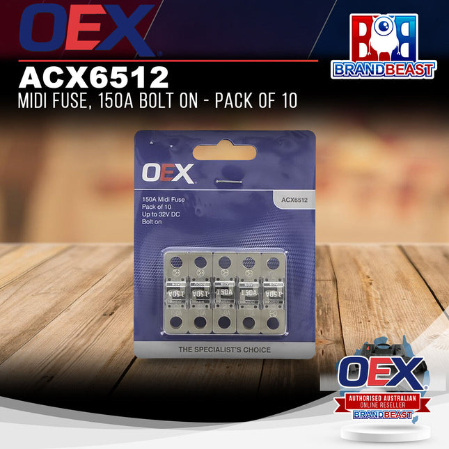 OEX ACX6512 Midi Fuse, 150A Bolt On - Pack of 10
