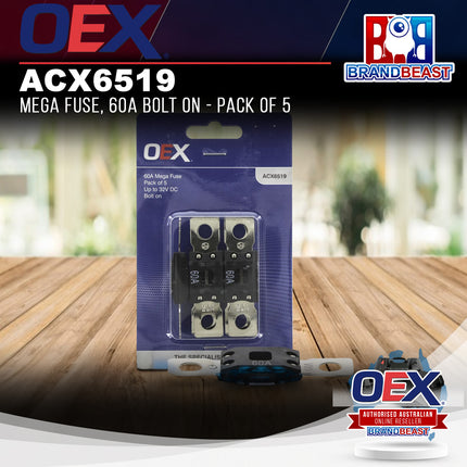 OEX ACX6519 Mega Fuse, 60A Bolt On - Pack of 5