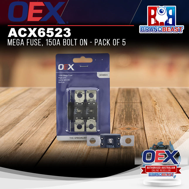 OEX ACX6523 Mega Fuse, 150A Bolt On - Pack of 5
