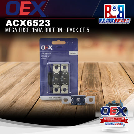 OEX ACX6523 Mega Fuse, 150A Bolt On - Pack of 5