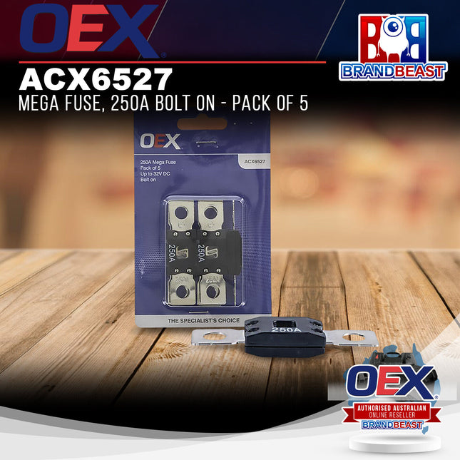 OEX ACX6527 Mega Fuse, 250A Bolt On - Pack of 5
