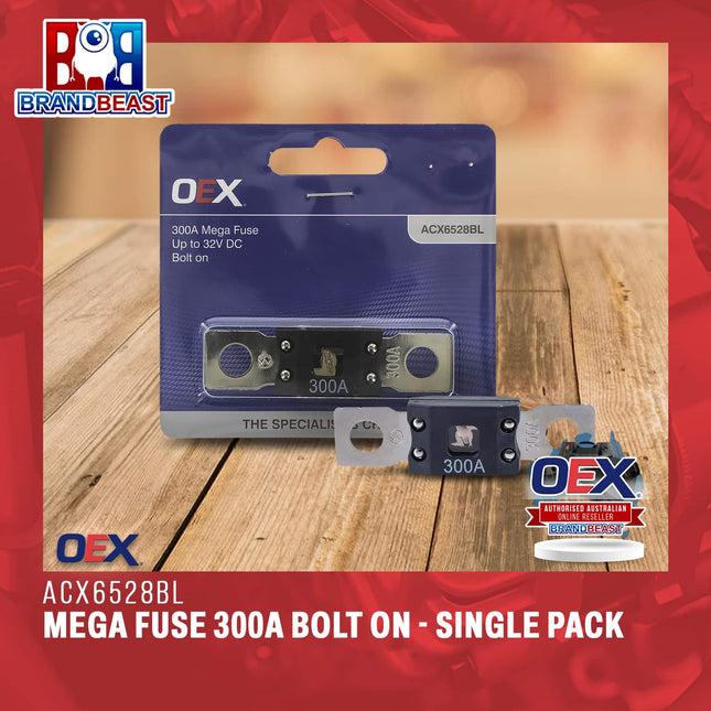 OEX ACX6528BL Mega Fuse 300A Bolt On - Single Pack